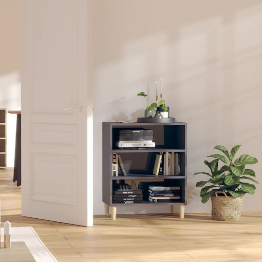 Βιβλιοθήκη Γυαλιστερό Γκρι 57x35x70εκ.