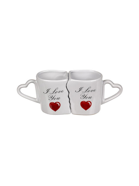 ArteLibre I Love You Mug Ceramic White 2pcs