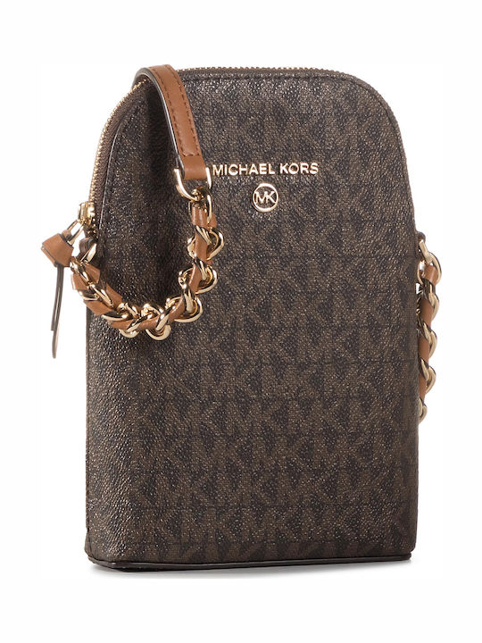 Michael Kors Jet Set Charm Leather Women's Mobile Phone Bag Brown