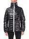 Kurz Damen Puffer Jacke für Winter Schwarz