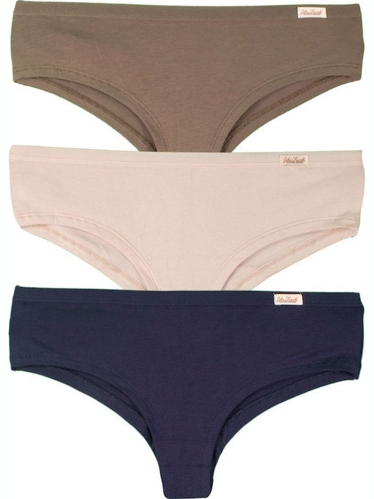 Βαμβακερά Γυναικεία Brazil 3Pack Navy/Beige/Brown