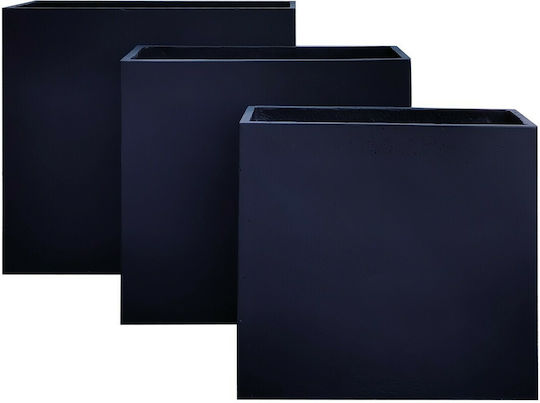 Woodwell Set 3 Blumenkästen Beton Schwarze
