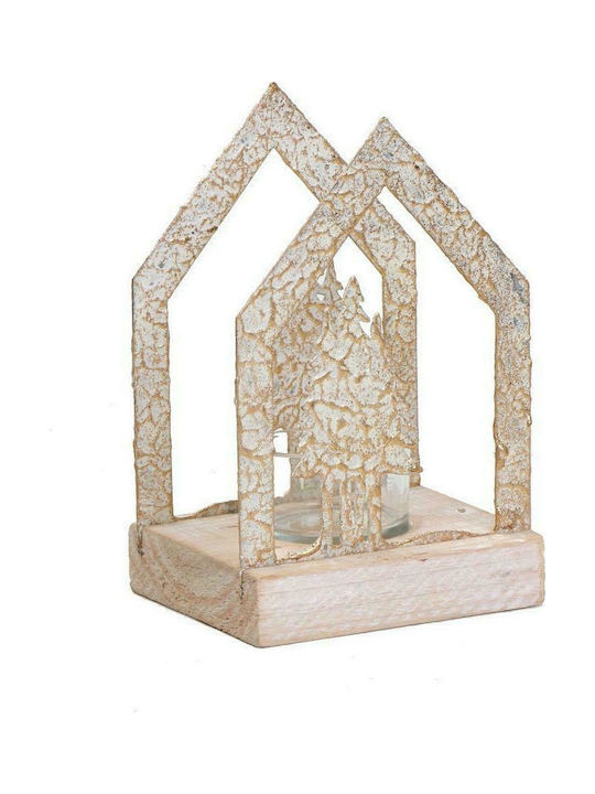 Espiel Ελατάκια Christmas Wood Κηροπήγιο 16.5x11cm