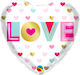 Balloon Foil Valentine's Day Heart Multicolour Metallic 46cm