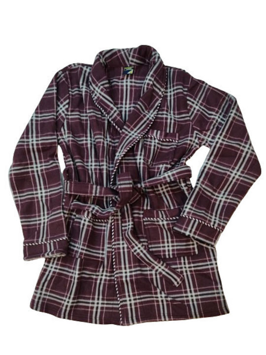 MEN'S ROBE-JACKET FLEECE JACKET BURGUNDY