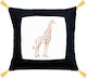 Palamaiki Decorative Pillow Case Raffe from 100% Cotton Black 45x45cm.