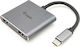 Equip Μετατροπέας USB-C male σε HDMI 2x female Ασημί 1τμχ 133484