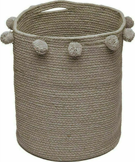 Palamaiki Fountain Decorative Basket Wicker with Handles Khaki With Handles 30x30x40cm