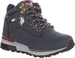 U.S. Polo Assn. Kids Leather Hiking Boots Blue