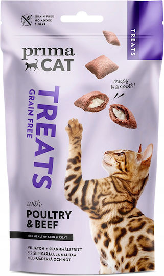 Prima Cat Grain Free Cat Treats with Calf & Poultry for Adult Cats 40g