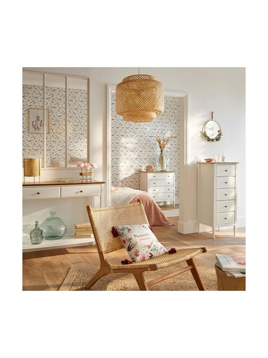 Atmosphera Liby Hängelampe Beige Boho Raster mit Fassung E27 40x38x38cm.