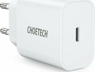 Choetech Charger Without Cable with USB-C Port 20W Power Delivery Whites (Q5004)