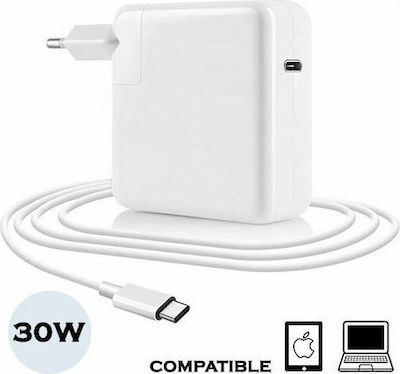 Lamtech USB-C Universal Laptop Charger 30W 15V 2A with Power Cord