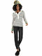 High Waist Women's Jean Trousers in Mom Fit Black