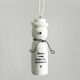 Hanging Snowman Ornament Porcelain White 2.5x7cm