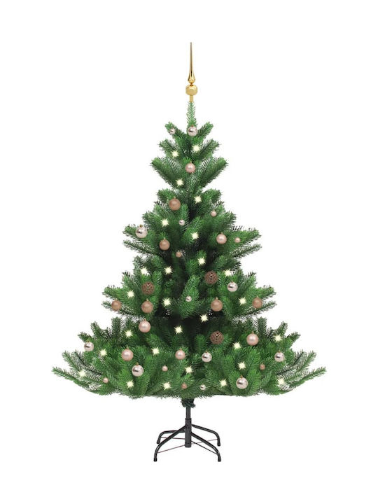 Nordmann Decorated Christmas Green Tree with Metallic Base and LED Lighting H150cm