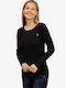 U.S. Polo Assn. Damen Langarm Pullover Baumwolle Schwarz