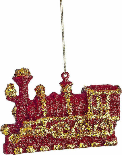 Ornament De Crăciun Pentru Brad Trenuleț Din Plastic Roșu 12x12cm