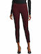 Women's Fabric Capri Trousers Skinny Fit Blue