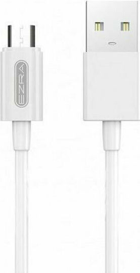 Ezra C003 Regular USB 2.0 to micro USB Cable Λευκό 2m (21034)