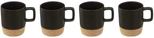 Atmosphera Set Tassen Espresso Bamboo Schwarz 4Stück