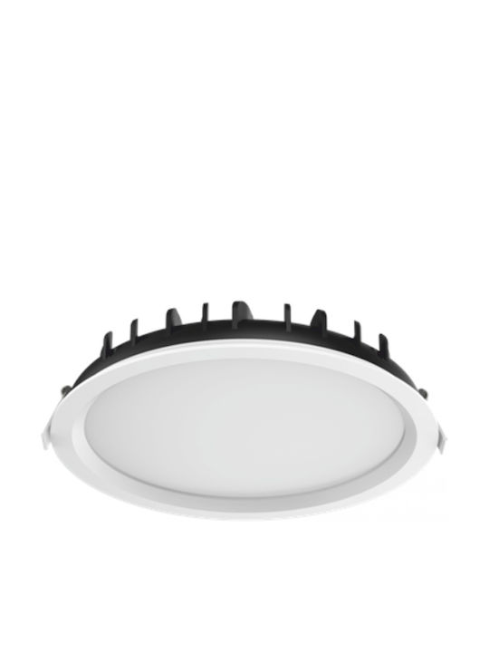 Elvhx Στρογγυλό Χωνευτό LED Panel 28W με Φυσικό Λευκό Φως 4000K 22.1εκ.