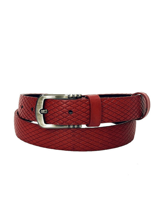 G.M 709 Leather Women's Belt Red