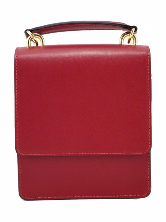 Γυναικεία δερμάτινη τσάντα χιαστί MYBAG 60-85669 RED ΚΟΚΚΙΝΟ