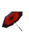 Inside Out Reverse Red Flower Automatic Umbrella with Walking Stick Red