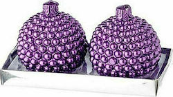 JK Home Decoration Christmas Purple Candle 8cm 2pcs