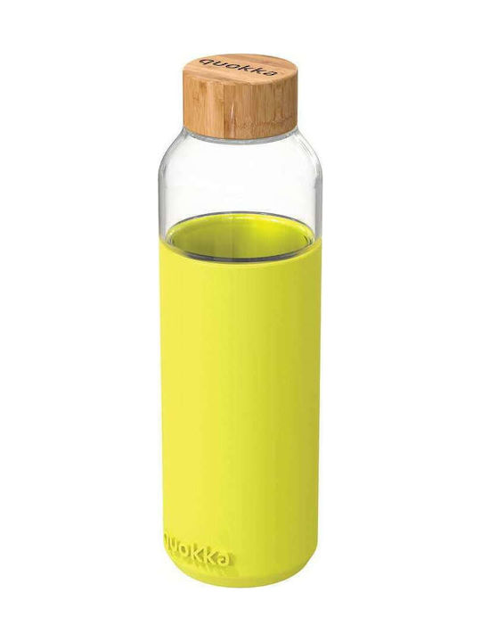 Quokka Flow Μπουκάλι Νερού Γυάλινο με Βιδωτό Καπάκι Neon Green 660ml