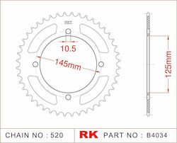 RK Γρανάζι Πίσω 47 Δόντια για Yamaha XT 600 1990-2000