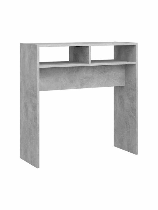 Wooden Console Table Grey Concrete L78xW30xH80cm