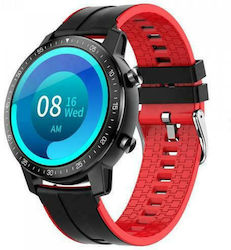 Senbono S30 47mm Smartwatch με Παλμογράφο (Black Red)