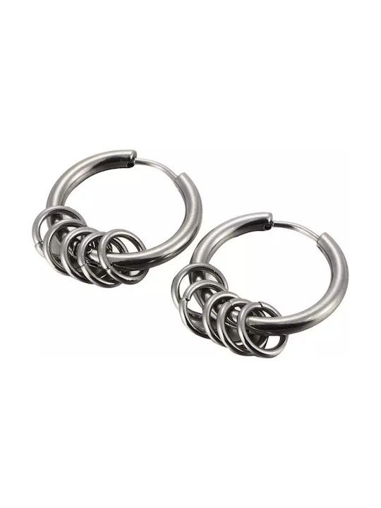 Steel hoops earrings pair 12 mm