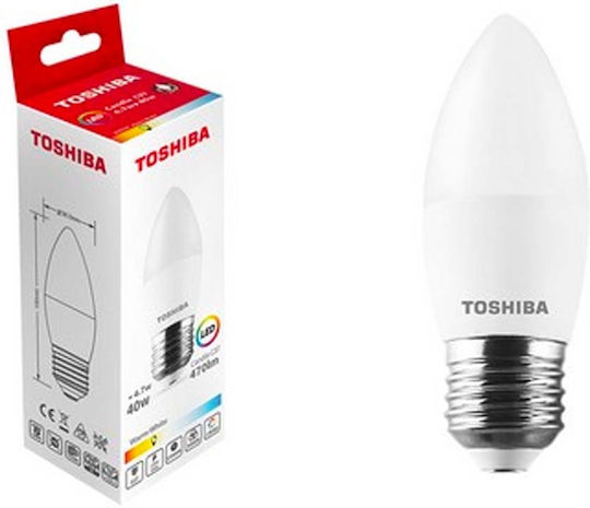 Toshiba N STD LED Bulb 4.7W for Socket E27 and Shape C37 Natural White 470lm