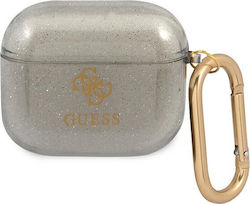 Guess 4G Glitter Silicone Case with Keychain Black for Apple AirPods 3