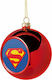 Superman, Weihnachtsbaumkugel Rot 8cm