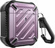 Supcase Unicorn Beetle Pro Θήκη Σιλικόνης με Γάντζο σε Μωβ χρώμα για Apple AirPods Pro