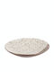 Inart Round Ceramic Decorative Platter Paisley Bronze/White 30.5x30.5cm
