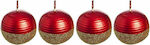 JK Home Decoration Christmas Red Candle 4pcs