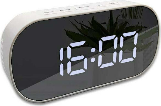 Factory DT-6506 Ceas De Masă Digital LED Din Plastic Cu Ceas Deșteptător Alb