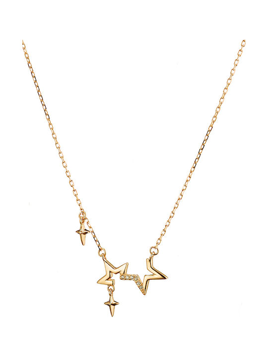 Oxzen Necklace with design Star from Gold Plated Silver