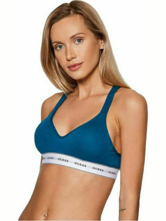 Guess Femei Sutien sport Lion Blue cu umplutură și Căptușeală ușoară