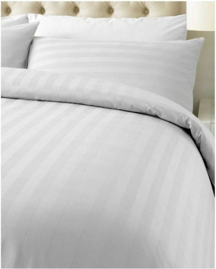 Hotel-Bettbezug King Baumwolle Gestreift 300TC 240x260cm