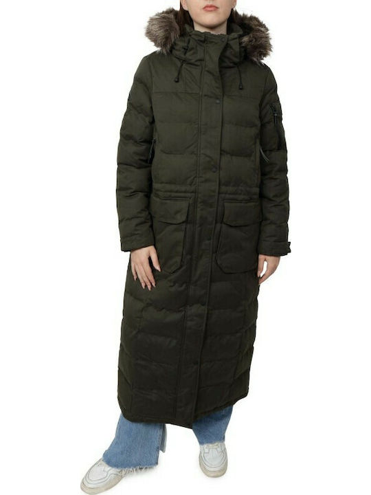 Superdry Lungă Jachetă de femei Puffer cu glugă...