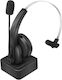 LogiLink BT0059 Drahtlos Auf dem Ohr Multimedia-Headsets mit Mikrofon und Verbindung Bluetooth in Schwarz Farbe