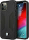BMW Leather Perforate Sides Back Cover Δερμάτινο Μαύρο (iPhone 12 / 12 Pro)
