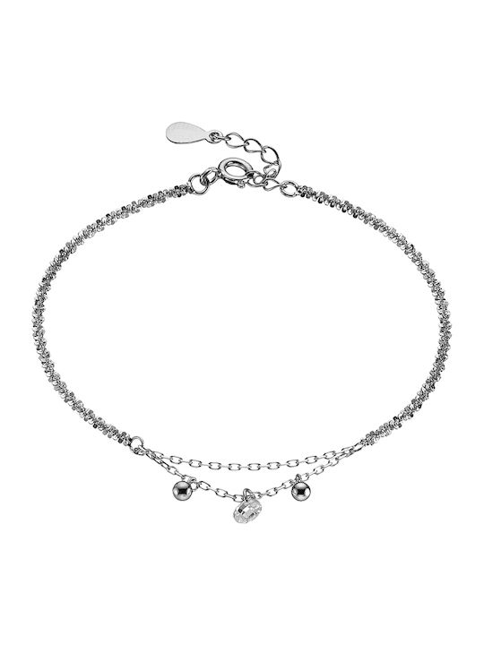 Oxzen Armband Kette mit Design mit Steinen aus Silber Vergoldet mit Zirkonia