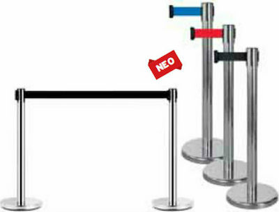 GTSA Safety Barrier Post Inox with Black Tape 2m 24-3292